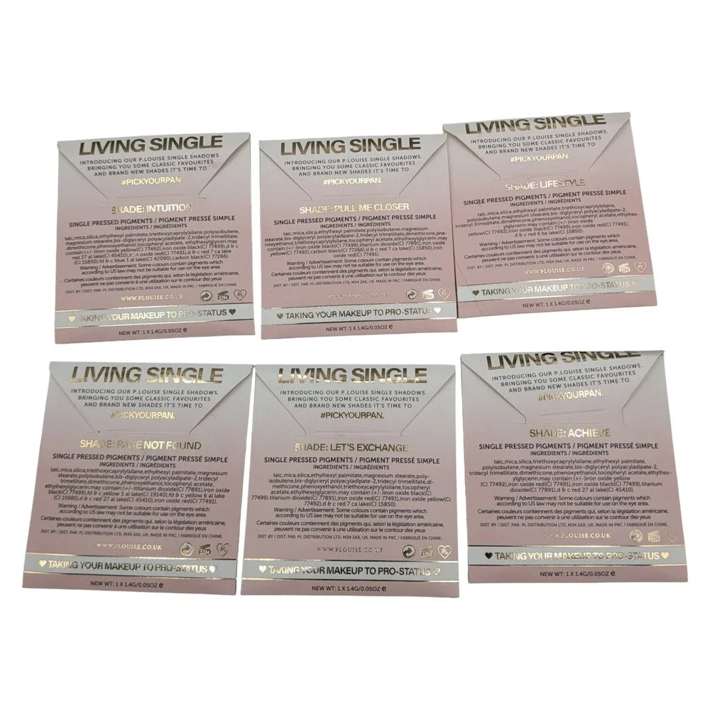 P Louise Pro Living Single Pressed Pigment Shadow Lot of 6 Intuition‎ Lifestyle
